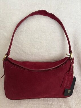 Classic Burgundy Suede Shoulder/Crossbody Bag - Stylish Everyday Carry